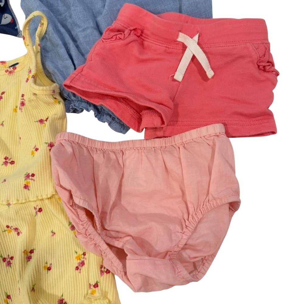 5 for $25!! Baby Girl Bundle of 11 Plus 2 Shorts Plus 2 Head Scarves! 3-6 Months - Picture 3 of 10